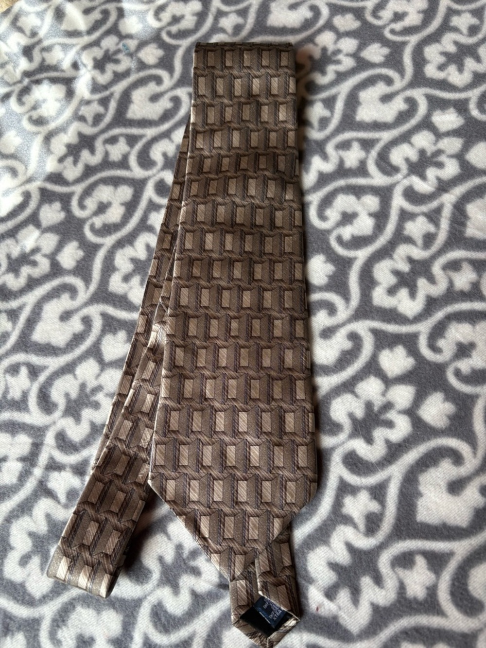 Geometric Brown Men’s Neck Tie